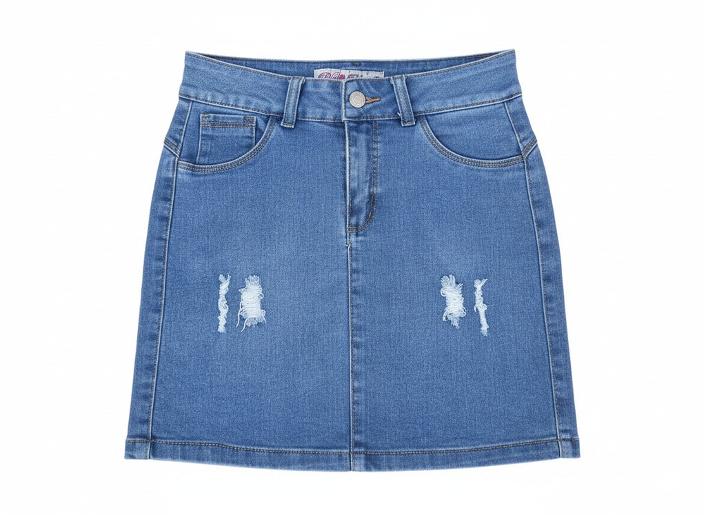 Falda Short Jean Cargo para Mujer