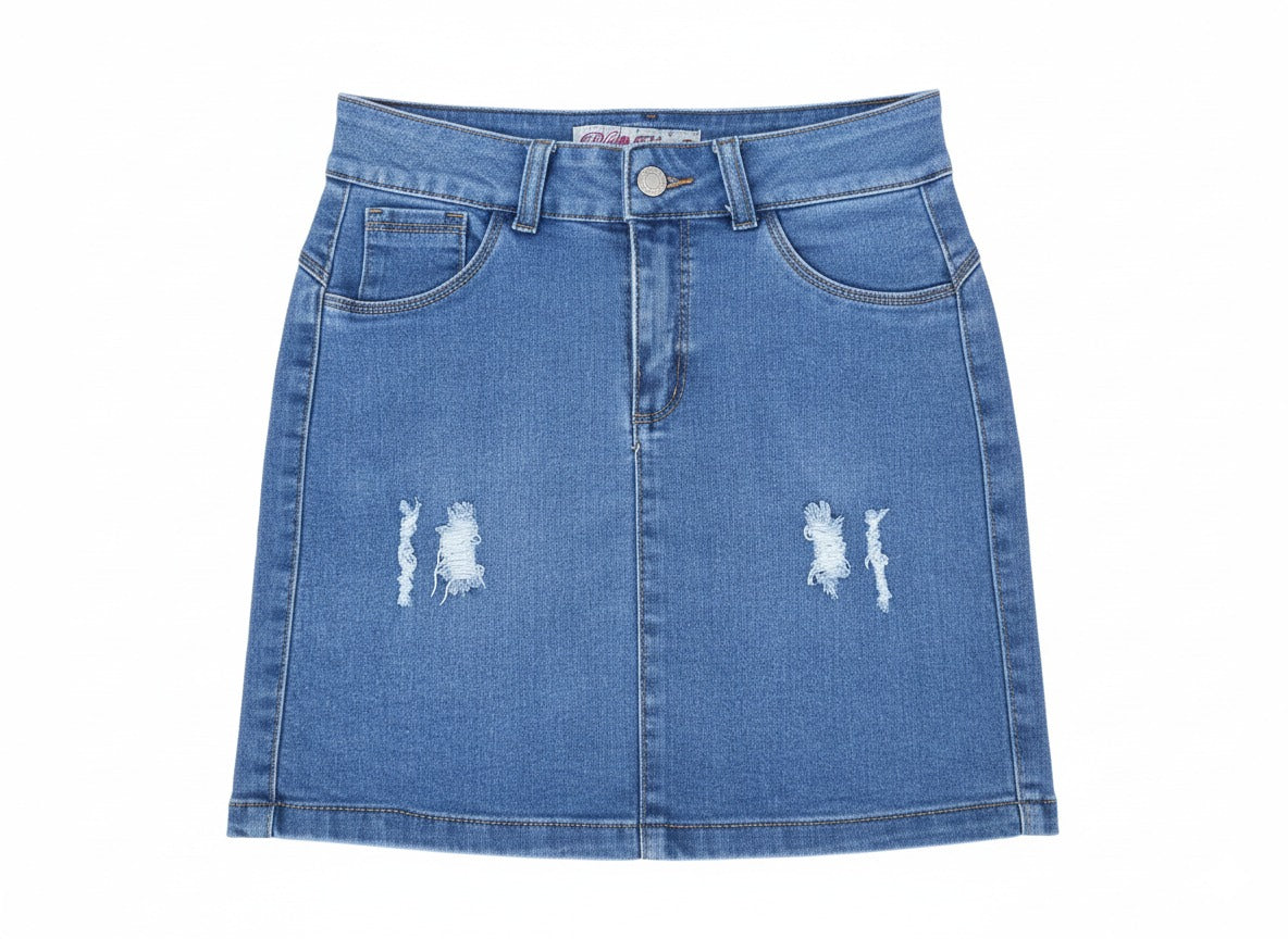 Falda Short Jean Cargo para Mujer