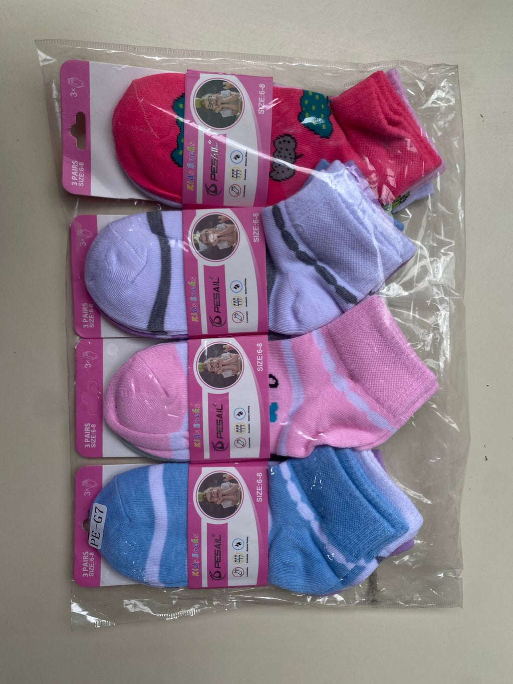 MEDIAS PARA NIÑAS – PACK X12 UNIDADES (4 PACKS DE 3)